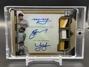 2021 Topps Triple Threads Machado Hosmer Musgrove Triple Patch Auto /9 Padres - Picture 1 of 2