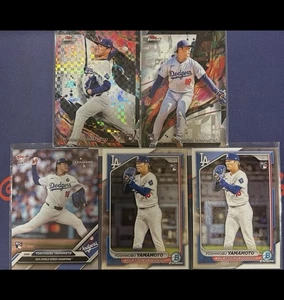 MLB Béisbol Los Angeles Dodgers 24 Topps Yoshinobu Yamamoto 5 RC Lote COMO NUEVO - Imagen 1 de 1