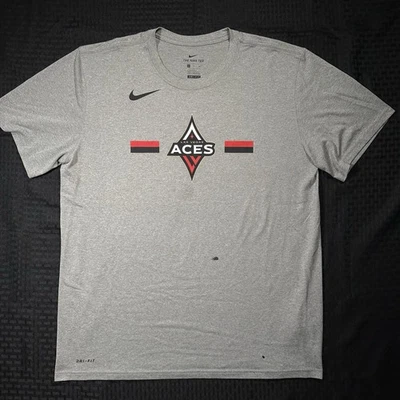 Las Vegas Aces Basketball WNBA Nike Tee Dri-Fit Athletic Cut Gray Shirt XL Flaws Foto 1 de 4