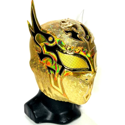 Mizteziz Sin Cara Рестлинг Lucha Libre Костюм Маска Тушь для ресниц Luchador Все Золото - Изображение 1 из 4