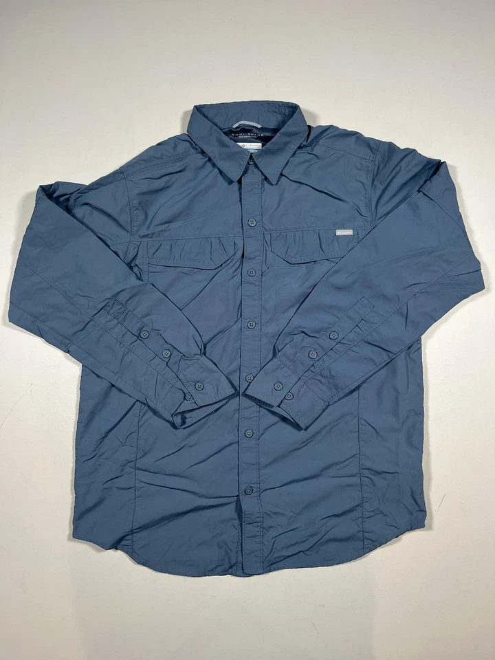 Camisa Columbia Para Hombre Mediana Azul Omni Sombra Protección Solar Senderismo Pesca Foto 1 de 4