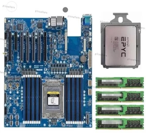 Gigabyte MZ32-AR0 Rev3.0 + AMD EPYC 7C13 CPU + 4x 32GB 3200MHz ECC Ram Combo - Afbeelding 1 van 4