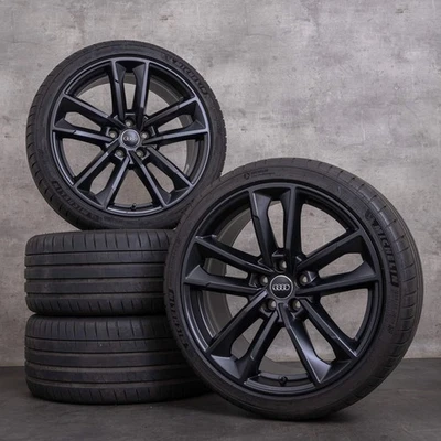 Audi A5 S5 Felgen 19 Zoll 8W B9 F5 Sommerräder 8W0601025DC schwarz matt - Bild 1 von 4