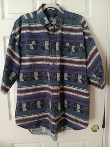 Vintage Motto Red Dot Men's Purple SouthWestern Aztec Indian Shirt Sz XL - Picture 1 of 5