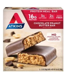 🟠 New Atkins Chocolate Peanut Butter Crispy Creamy Protein Nutrition Bars 10oz - Picture 1 of 2