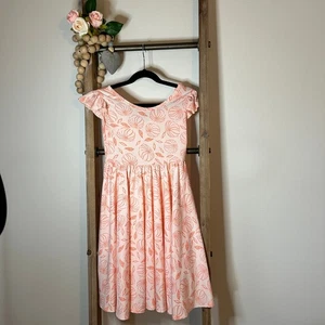 Dot Dot Smile orange Kürbis Blätter Print Kurzarm Kleid Größe 7 - Bild 1 von 7