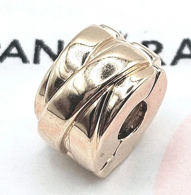 Pandora Charm Clip "Polierte Bänder" 789502 585er Rosèvergoldet Original  - Bild 1 von 4