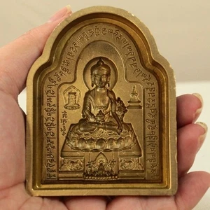9 cm Budismo Tíbet Molde Buda Sello Escultura - Imagen 1 de 5