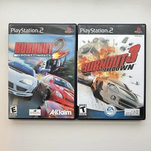 Burnout 2 Point of Impact & Burnout 3 Takedown PS2 Lote Ambos Manual Completo - Imagen 1 de 8