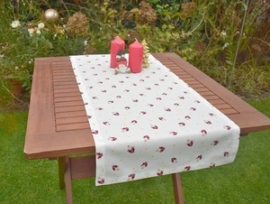 Table Runner Provence Cotton 40x90 CM White With Christmas Motif from France - Picture 1 of 4