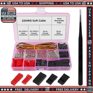 RC Servo Connector Kits Male Female Servo Plug Male Female Connector Crimp Pin C - Picture 1 of 9