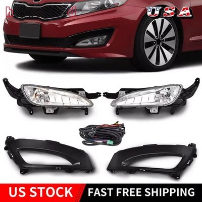 Luces antiniebla parachoques delantero lámpara + biseles + arnés de cable apto para Kia Optima 2011-2013 Foto 1 de 4