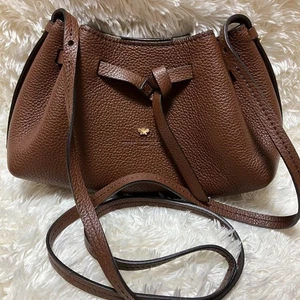 Weekend Max Mara Schultertasche Leder Kordelzug Braun Pebbled Gebraucht Italy - Bild 1 von 8