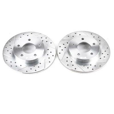 PowerStop Evolution Drilled Slotted Rotors Pair Rear For Oldsmobile Toronado - Image 1 of 3