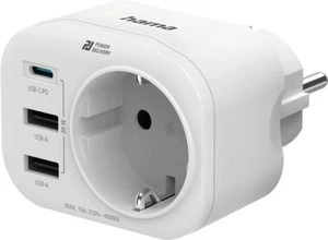Hama Steckdosenadapter 223342 1x Schuko USB-C + A 20 W Weiß schnelles Aufladen - Bild 1 von 2