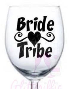 X10 BRIDE TRIBE - HEN DO PARTY Vinyl Decal Sticker DIY Glitter Wine Glass Gift - Picture 1 of 3