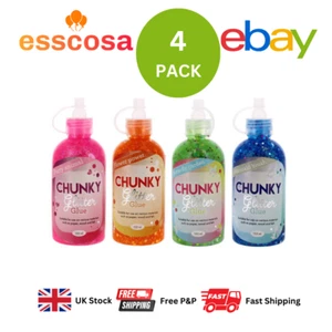 Set of 4 Sparkle Extravaganza Chunky Glitter Glue - 150ml - Dazzling Colors - Picture 1 of 5