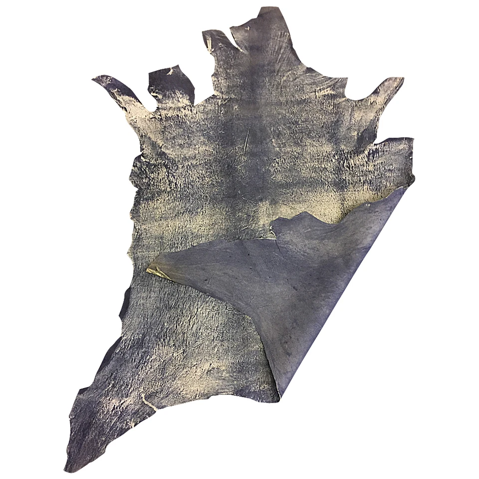 Blue Suede Genuine Leather Hides Upholstery Fabric Gift Crafting Thin Material - Image 1 of 4