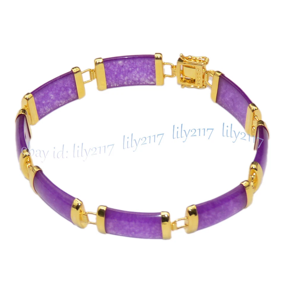 Pulseira de jade vermelha roxa natural fortuna feminina pulseira da sorte joias de pedras preciosas - Imagem 1 de 4