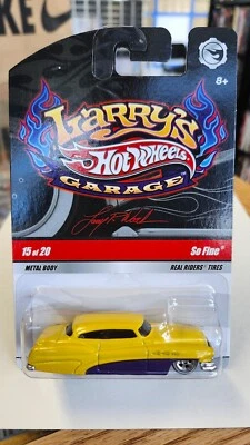 Hot Wheels Larry's Garage 15 de 20 So Fine 2009 en amarillo y púrpura con RR firmado Foto 1 de 4