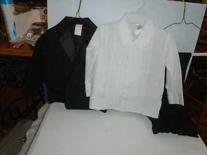 Boys Formal Tuxedo Suit 4 Pieces Set Set Wedding Party Toddler Size 2T  - Picture 1 of 4