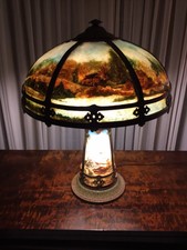 Miller Reverse Painted Lamp With Illuminated Base