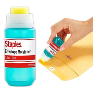 Staples 2 oz. Envelope Moistener Blue- Portable Mailing Sponge Envelope Sealer - Picture 1 of 4