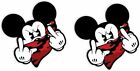 MICKEY MOUSE MIDDLE FINGER STICKERS x2 Racing Vinyl Decal Auto Motorcycle 