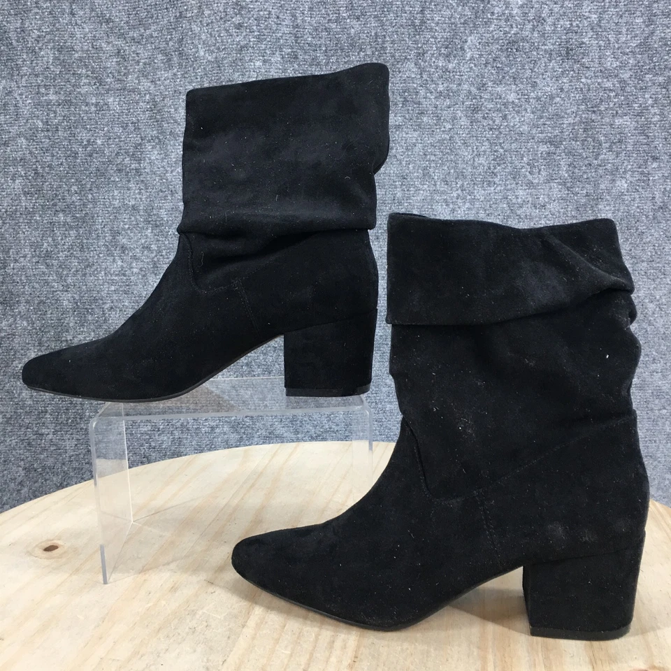 Steven Steve Madden Boots Womens 7.5 M Karalee Heels Ankle Bootie Black Fabric - Image 1 of 4
