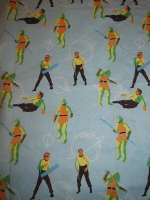 Tela de algodón 100 % estampado de ciencia ficción pieza de 31 x 61 pulgadas más programa de televisión extra años 60 Foto 1 de 3