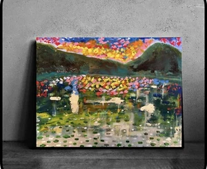 original artwork abstract painting modern Contemporary signed - Picture 1 of 2