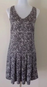 Piper Black/White Sleeveless Drop-Waist Dress Size 8 - Picture 1 of 8