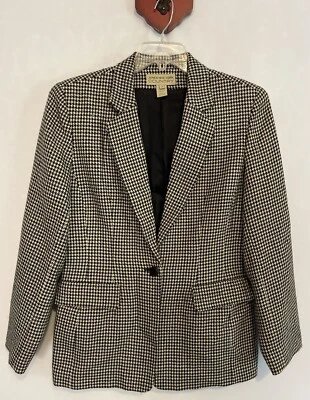 Женский блейзер Jones New York Country 14 с подкладкой 100% камвольная шерсть плиссированный! A3477 - Изображение 1 из 4