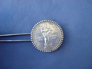 SPILLA CON MONETA ARGENTO-2 GULDEN 1855 MAXIMILIAN II-MARIENSAULE MUNCHEN 1855 - Picture 1 of 4