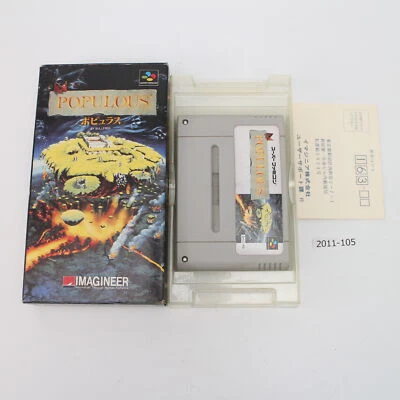 SNES Populous Boxed Working NTSC-J Japan 2011-105 ' - Image 1 of 4