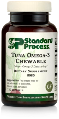 Antioxidante para alimentos integrales masticable Omega-3 de atún de proceso estándar, 120 masticables Foto 1 de 4
