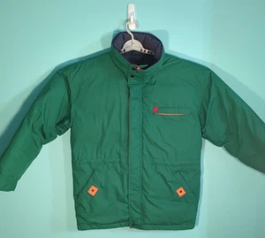 VTG Gant Puffy Down Feather Coat Mens SZ Medium Colorblock Green Red Orange FLAW - Picture 1 of 15