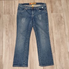 Apple Bottom Jeans Womens 10 Rainbow Embroidered Casual Low Rise Blue Denim