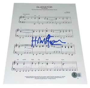 Hans Zimmer signiertes Autogramm Noten ""The Battle"" Gladiator Beckett BAS NY - Bild 1 von 2