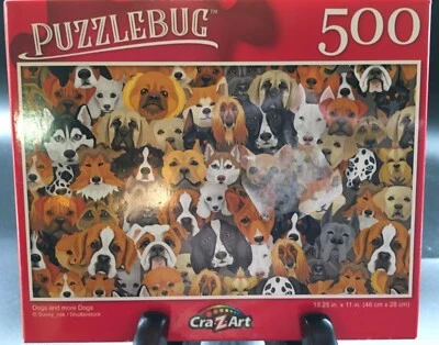 Puzzlebug by CraZArt 500 Piece Jigsaw Puzzle Dogs and more Dogs SEALED - Image 1 of 4