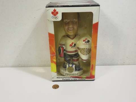 MARTIN BRODEUR PLAYER BOBBLE HEAD DOLL COLLECTIBLE NEW NHL CANADA OLYMPICS GOLD Cover