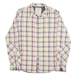 GUESS Shirt Yellow Check Long Sleeve Mens M - Picture 1 of 6