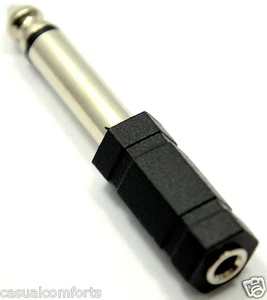 3.5MM MONO JACK SOCKET TO 6.35MM~1/4"~MONO JACK PLUG ADAPTER/ ADAPTOR/ CONVERTER - Picture 1 of 2