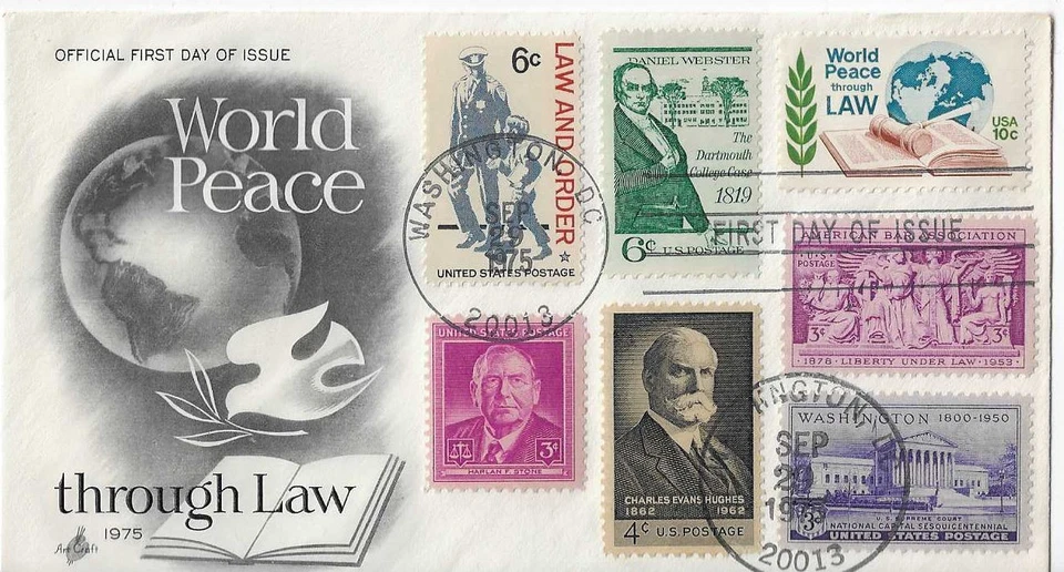 ArtCraft # 1576 World Peace through Law 7-stamp combo - Image 1 of 1