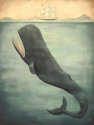 Puzzle (500 T.) Blauwal und Segelschiff (New York Puzzle Company) NEU/OVP