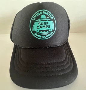 Surf Camps Black Polyester Foam & Mesh Snapback Trucker Cap Hat YOUTH KIDS Size - Picture 1 of 6