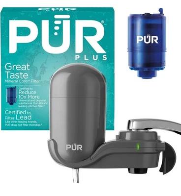 PUR Plus FM2500V Gray Faucet Water Filter System - Vertical Mount - NEW - Image 1 of 4
