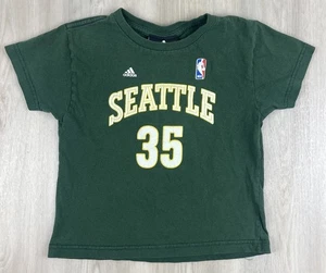 Seattle Supersonics Adidas T-Shirt Durant #35 Jugend Größe 5/6 Y2K 00s 100 % Baumwolle - Bild 1 von 6