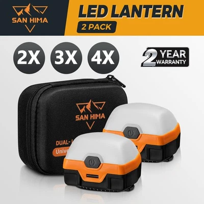San Hima 4X 6X 8X Led Camping Lights Amber White Rechargeable w/ Lithium Battery - image 1 of 4