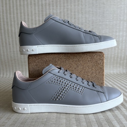 TOD’S Tods Sneakers Grigio Pelle Donna Taglia 41 EU 11 US Cassetta Leggera Italy Scarpe